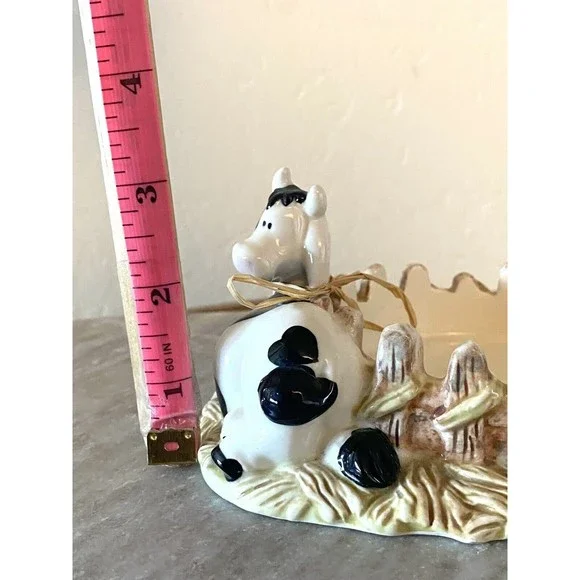 Vintage Ceramic Cow w Bell Milk Holder Farmhouse Decor Oh My Darling Cow - Picture 8 of 9
